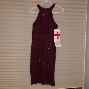 Morgan & Co. merlot color sequined dress